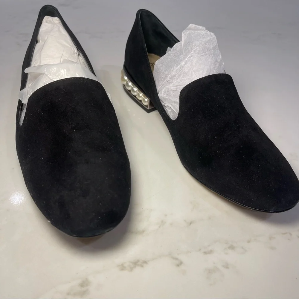 Nine West Black Loafers with Pearl Accent - Picture 6 of 15